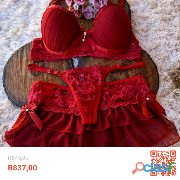 Conjunto lingerie sensual com bojo