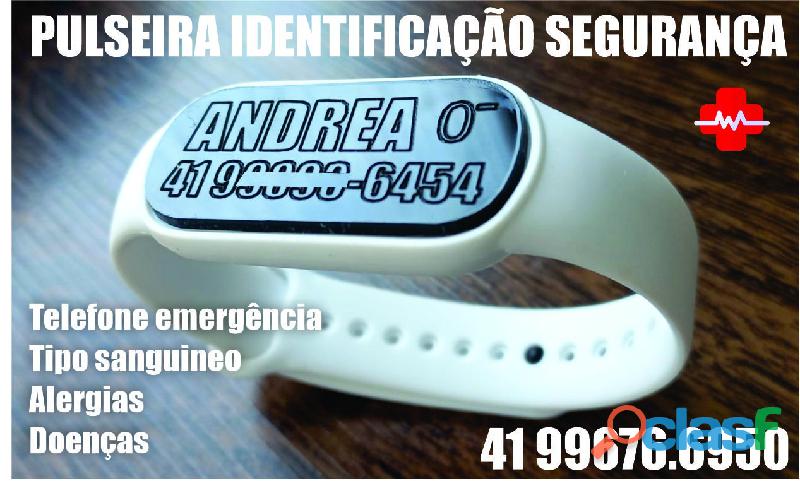 Pulseira de segurança bracelete identificação