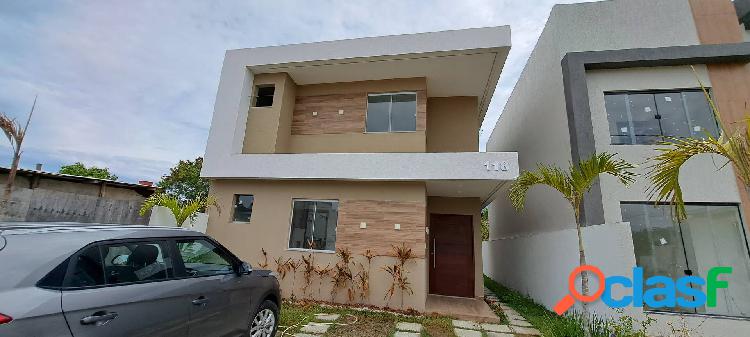Casa nova 3 quartos emcondominio com infraestrutura em