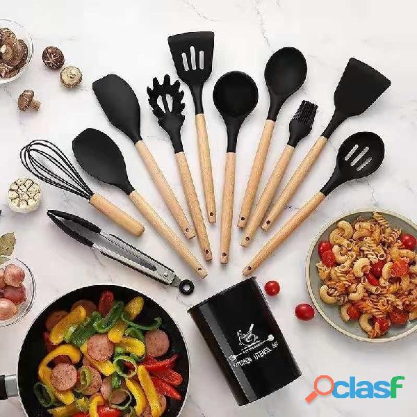 Jogo de Cozinha Kit C/12 Peças de Silicone, Utensílios e