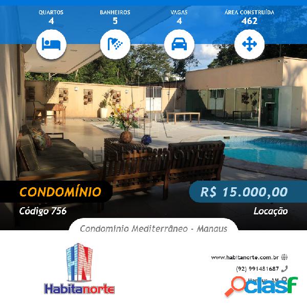 CONDOMÍNIO MEDITERRÂNEO ALUGUEL DE CASA 100% MOBILIADA