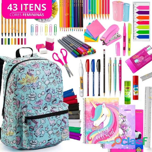 Kit material escolar Menina Completo