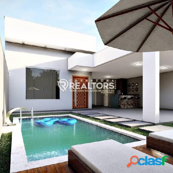Casa nova no Residencial Ouro Verde com piscina em