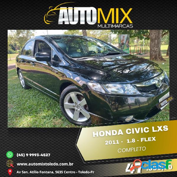 HONDA CIVIC SEDAN LXS 1.81.8 FLEX 16V MEC. 4P PRETO 2011 1.8