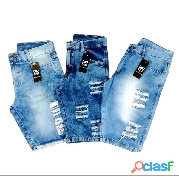 Kit 3 bermudas jeans de ótima qualidade
