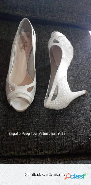 Sapato peep toe valentia brilhante nº 35