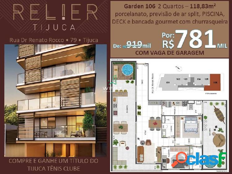 Apartamento Garden com 2 quartos, 118,83m², à venda,