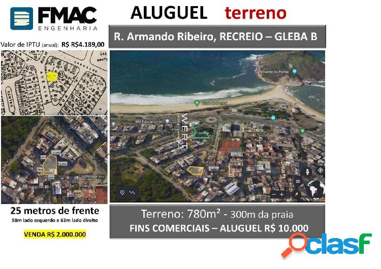 Terreno, 780m² em Rio de Janeiro, Recreio dos Bandeirantes