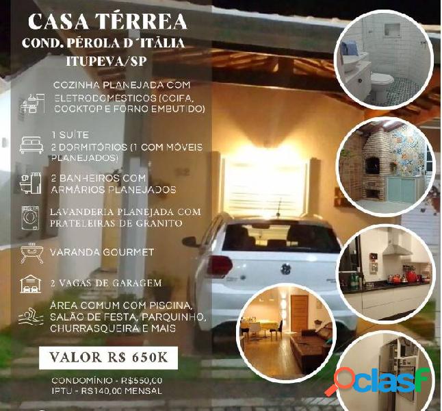Vende-se casa no condominio Perola de Italia em Itupeva