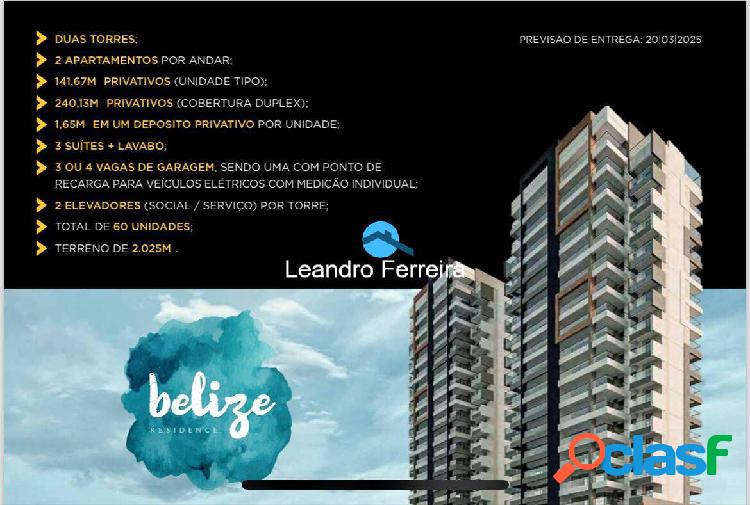 Apartamento 141m², Condomínio Belize Residence - SBC