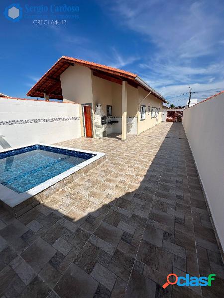 CASAS NOVAS COM PISCINA LADO PRAIA! 2 QUARTOS - 1 SUÍTE -