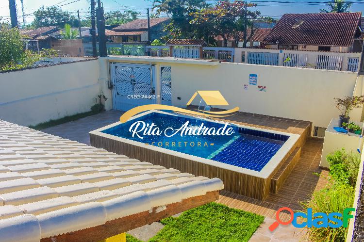 Linda casa lote inteiro com piscina pertinho da praia -