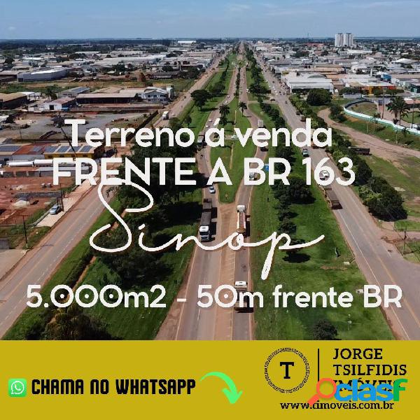 TERRENO FRENTE A BR 163 À VENDA, 5.000 M² SETOR INDUSTRIAL