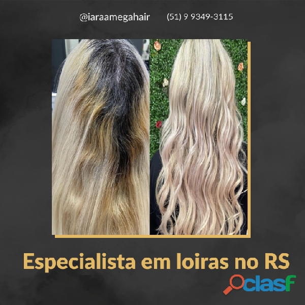 Especialista em mechas loiras e mega hair próximo a Porto