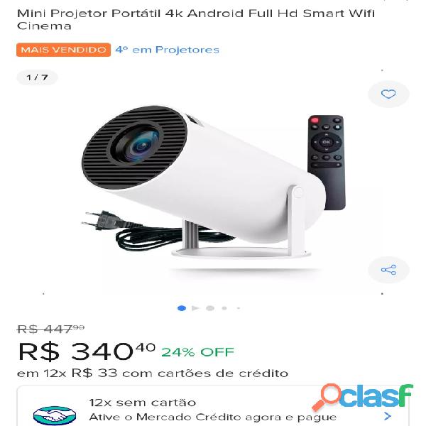 Mini projetor portátil 4k Android