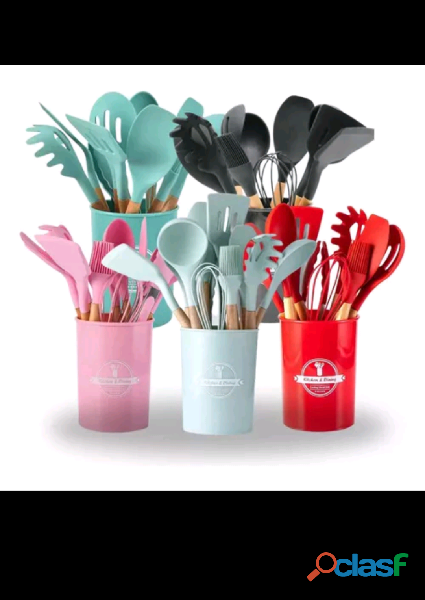 Kit 12 ou 5 Peças Utensílios De Cozinha Em Silicone De