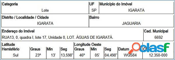 Oportunidade leilão Caixa - Igarata, Bairro Do Jaguari -