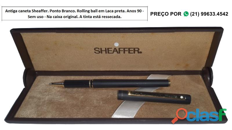 Antiga caneta Sheaffer. Ponto Branco. Rolling ball em Laca