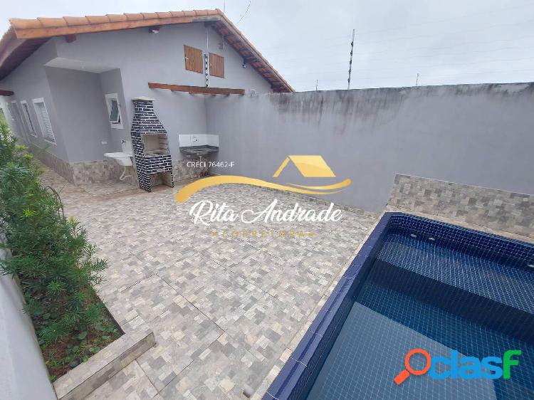 Casa nova 2 dormitórios com piscina Bal Tupy em