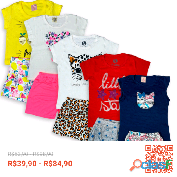 Dê uma olhada em kit 08 ou o4 peças Conjunto Infantil