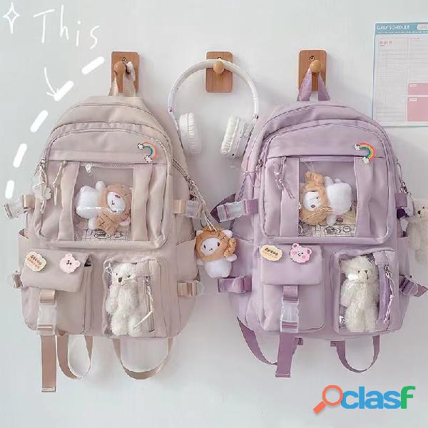 Mochila Feminina Escolar Passeio Coreano Grande Capacidade