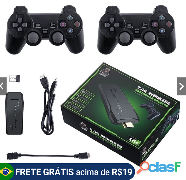 Videogame Stick 10mil 2 Controles Sem Fio Console Portatil