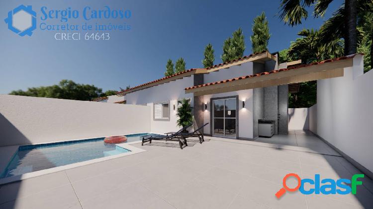 LANÇAMENTO CASAS 2 QUARTOS PISCINA APENAS 100 M MAR