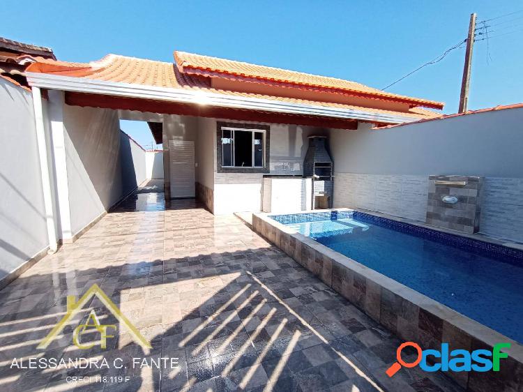 CASA NOVINHA COM PISCINA E CHURRASQUEIRA - FINANCIAMENTO -