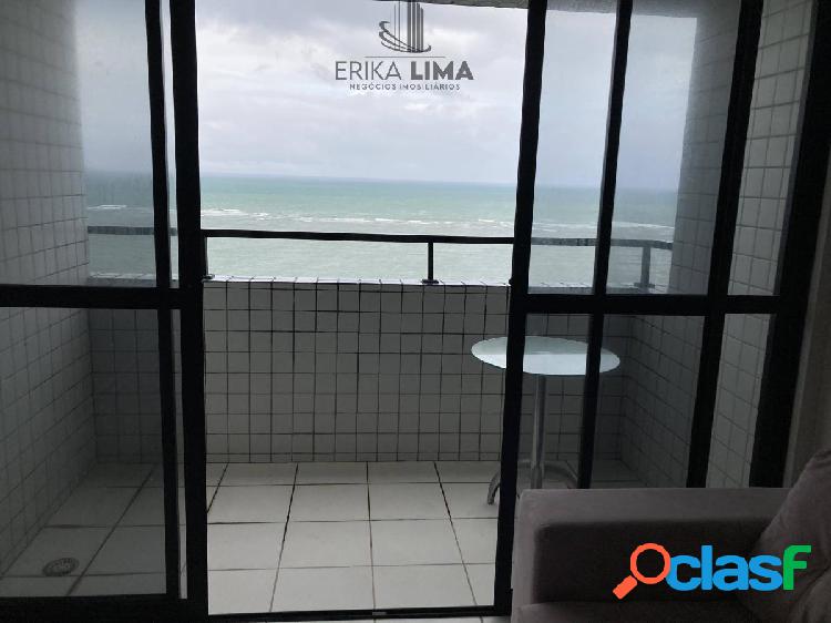 Apartamento 02 quartos mobiliado pé na areia, beira mar de