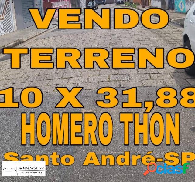 TERRENO 10X31M² - PROJETO APROVADO - HOMERO THON - SANTO