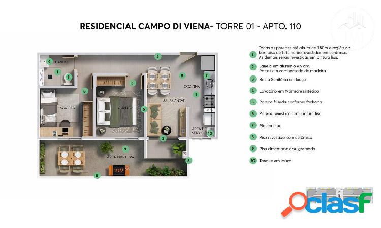 Apartamento Garden com 2 quartos, 53,98m², à venda em São