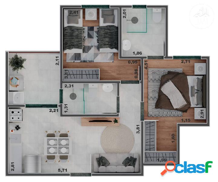 Apartamento com 2 quartos, 52,29m², à venda em São José