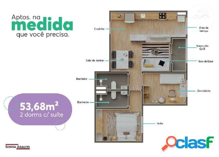 Apartamento com 2 quartos, 53,68m², à venda em Jacareí,