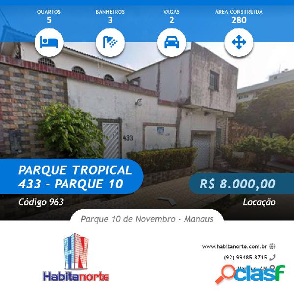 CASA NO PARQUE TROPICAL - PARQUE 10 DE NOVEMBRO - MANAUS -
