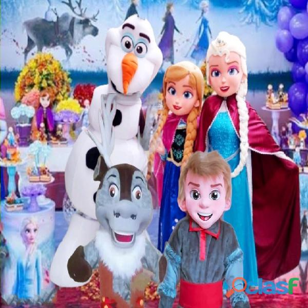 Frozen personagens vivos cover Elsa Anna Olaf turma