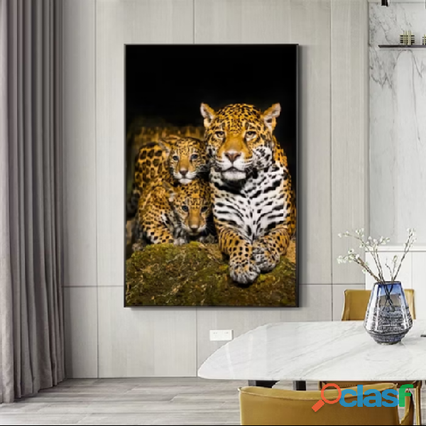 Quadro decorativo Onça com filhote