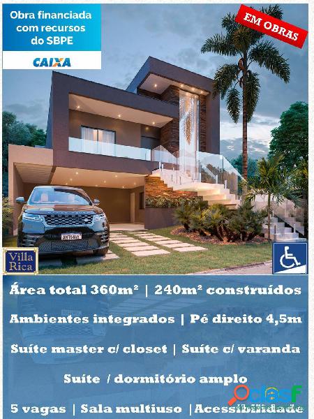 Casa com 3 suítes, ampla, moderna em construção no