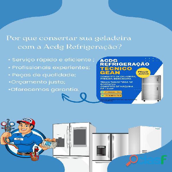 Conserto de geladeira, bebedouro e freezer/refrigeração em